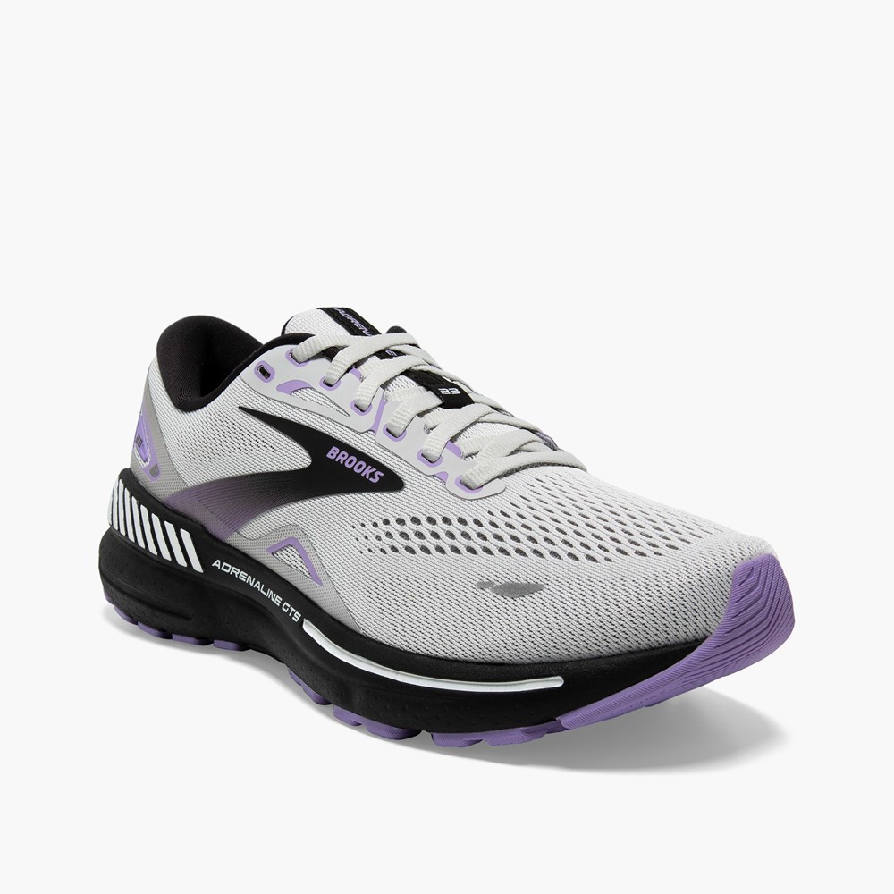 Chaussure Running Brooks Adrenaline GTS 23 Grise Noir Violette Femme | LHX-8726379